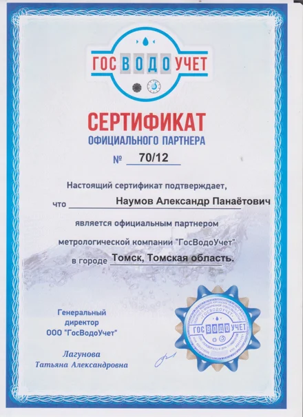 Сертификат официального партнёра — копия документа